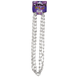 Mardi Gras Silver Skull Throw Beads