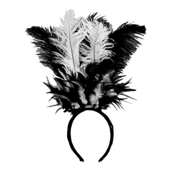 Black & White Feather Headband