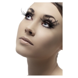 Black Eyelashes with Feathers