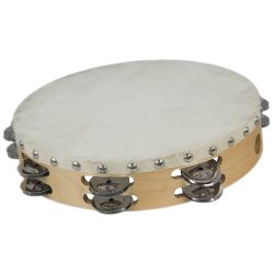Deluxe Tambourine with Authentic Skin Head