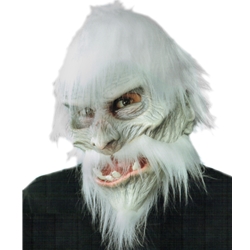 White Warrior Mask with Moving Mouth