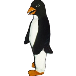 Realistic Penguin Mascot. This Realistic Penguin mascot comes complete with head, body, hand mitts and foot covers. This is a sale item. Manufactured from only the finest fabrics. Fully lined and padded where needed to give a sculptured effect. Comfortable to wear and easy to maintain. All mascots are custom made. Due to the fact that all mascots are made to order, all sales are final. Delivery will be 4-6 weeks. Rush ordering is available for an additional fee. Please call us toll free for more information. 1-877-218-1289