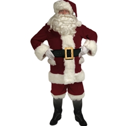 Burgundy Velvet Santa Suit with Overalls