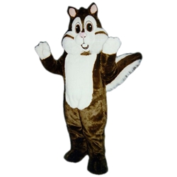 Calvin Chipmunk Mascot. This Calvin Chipmunk mascot comes complete with head, body, hand mitts and foot covers. This is a sale item. Manufactured from only the finest fabrics. Fully lined and padded where needed to give a sculptured effect. Comfortable to wear and easy to maintain. All mascots are custom made. Due to the fact that all mascots are made to order, all sales are final. Delivery will be 4-6 weeks. Rush ordering is available for an additional fee. Please call us toll free for more information. 1-877-218-1289