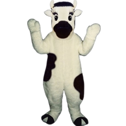 Calvin Calf Mascot. This Calvin Calf mascot comes complete with head, body, hand mitts, foot covers, hat, shirt  and shoes.  This is a sale item. Manufactured from only the finest fabrics. Fully lined and padded where needed to give a sculptured effect. Comfortable to wear and easy to maintain. All mascots are custom made. Due to the fact that all mascots are made to order, all sales are final. Delivery will be 2-4 weeks. Rush ordering is available for an additional fee. Please call us toll free for more information. 1-877-218-1289