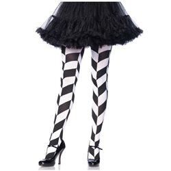 Black and White Chevron Illusion Print Tights