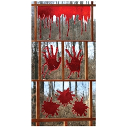 3-D Bloody Window Clings Halloween Decoration