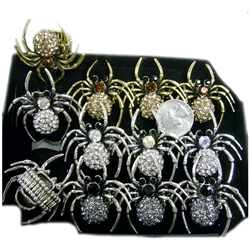 Spider Rings with Gemstones Costume Jewelery