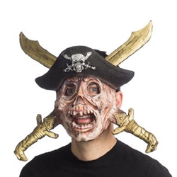 Skull and Crossbones Cross Swords Pirate Mask