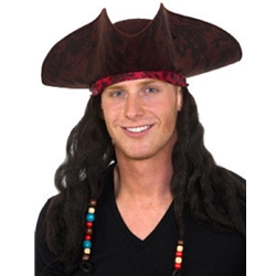 Caribbean Pirate Hat with Hair