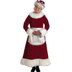 Mrs. Claus Velvet Burgundy Adult Costume