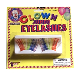 Jumbo Clown Eyelashes - Rainbow | The Costumer