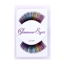 Black And Rainbow Tinsel Eyelashes | The Costumer