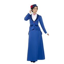 Blue Victorian Nanny Adult Costume Great for Mary Poppins