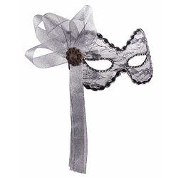 Black and Silver Lace Masquerade Mask