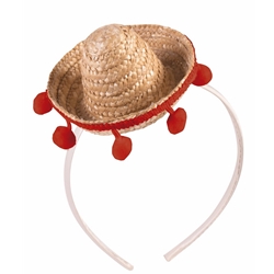 Mini Straw Sombrero Headband