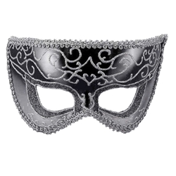 Black and Silver Glitter Mask