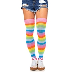 Neon Rainbow Thigh Highs