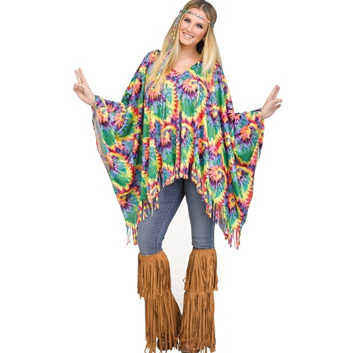 Tie Dye Hippie Poncho