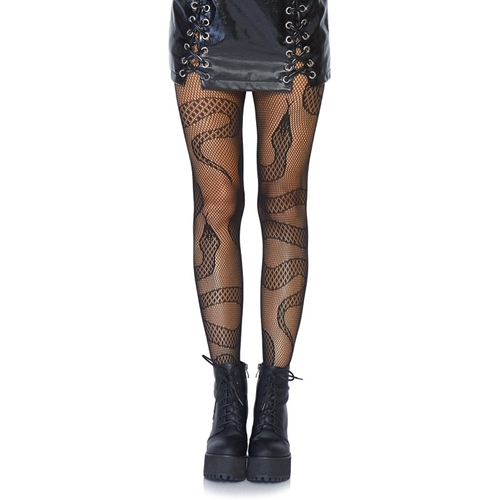 Snake Fishnet Tights