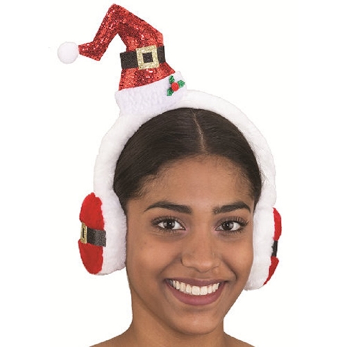 Glitter Mini Santa Hat with Earmuffs