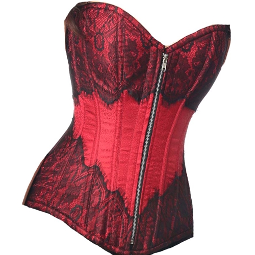 Wine Brocade Corset