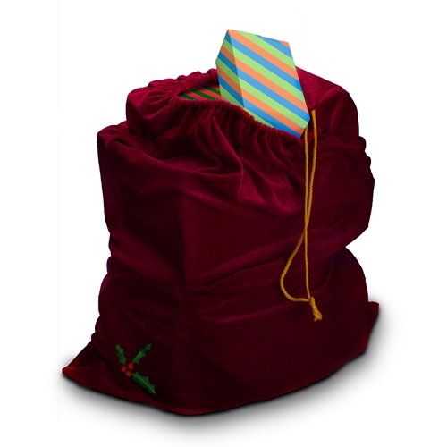 Santa Drawstring Gift Bag in Red