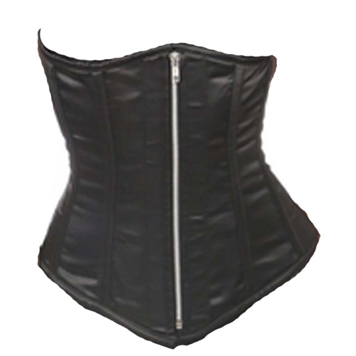 Black Satin Underbust Boned Corset