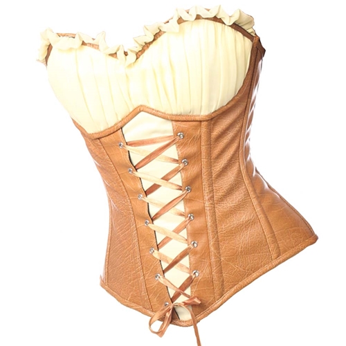 Faux Leather Steel Boned Ren Faire Corset