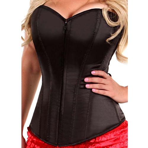 Lavish Black Sweetheart Front Zipper Corset