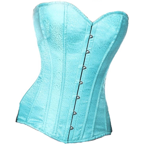 Lavish Turquoise Brocade Corset