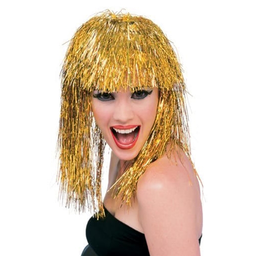 Deluxe Gold Tinsel Wig