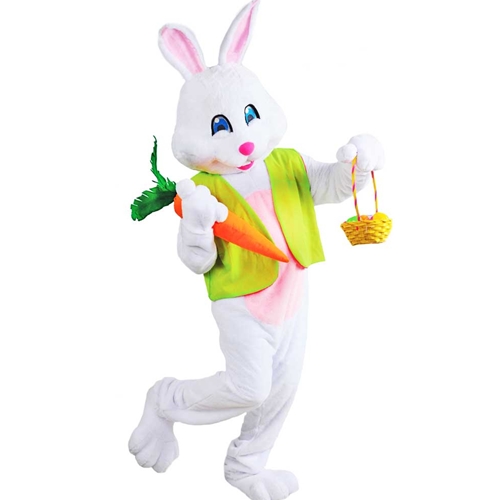 Easter Bunny Deluxe Mascot Style Costume with Jumbo Carrot