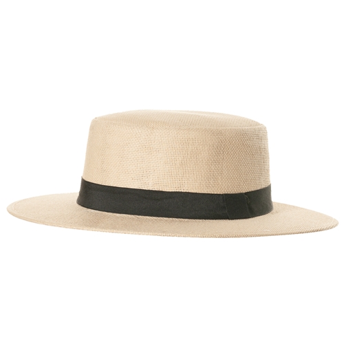 Straw Skimmer Hat with Black Band