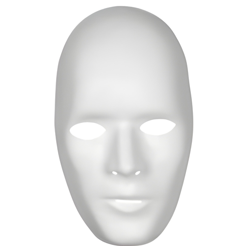 Blank White PVC Face Masks Male or Female