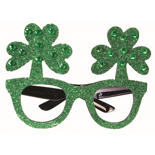 Glitter Shamrock Glasses | The Costumer