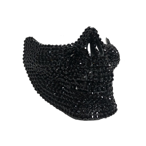 Rhinestone Skull Half Mask