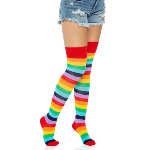 Cherry Rainbow Thigh Highs