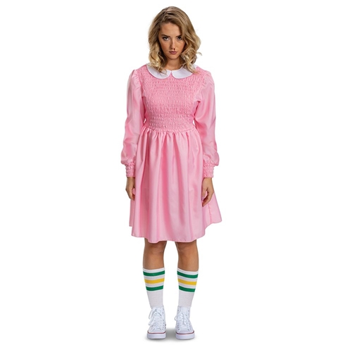 Stranger Things Eleven Pink Dress Adult Costume | The Costumer