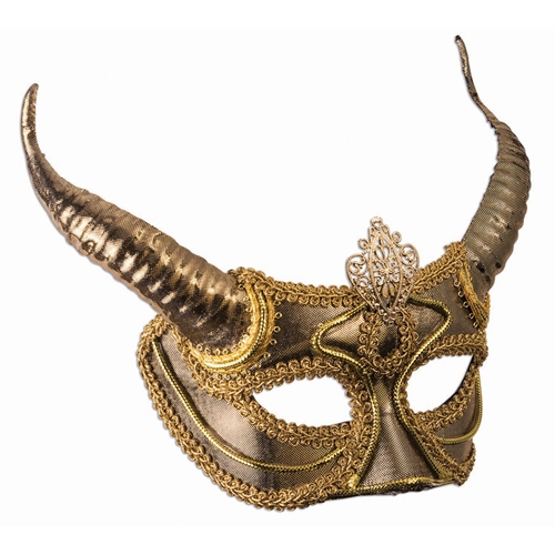 Golden Half Mask W/ Horns