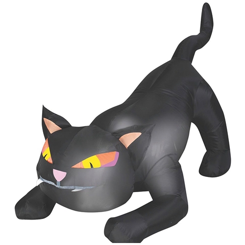 50" Blow Up Inflatable Black Cat Outdoor Halloween Yard Decoration