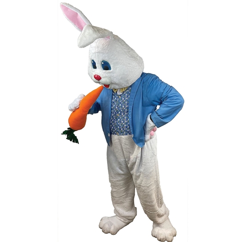 Adult's Easter Bunny Costume with Blue Jacket & Vest