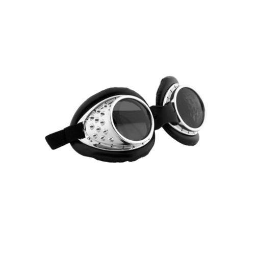 Radioactive Aviator Silver and Black Goggles