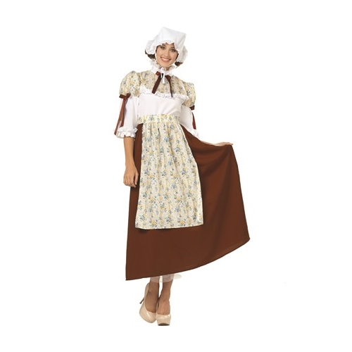 Colonial Woman Brown Skirt