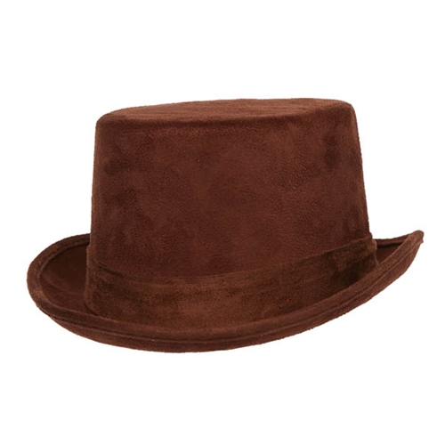 Faux Suede Brown Top Hat