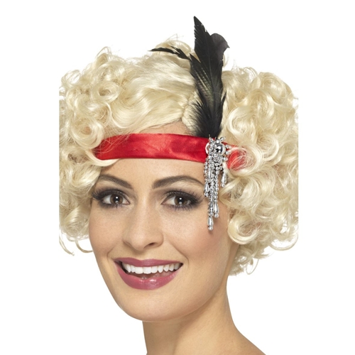 Red Satin Charleston Flapper Headband