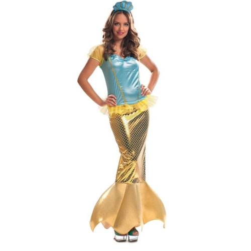 Gold & Blue Mermaid Women's Adult Costume