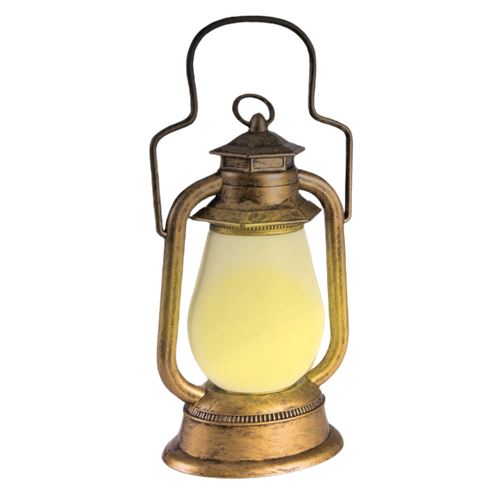 Old Fashion Light-Up Lantern Gold