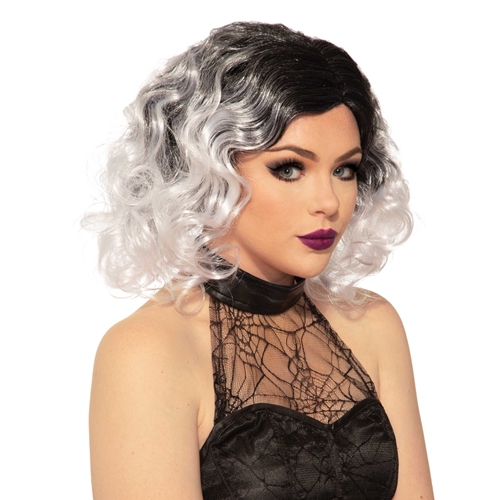 Wicked Platinum Wig Black & White