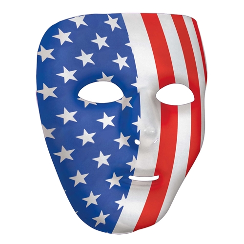 Red, White And Blue Full Face Mask